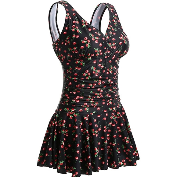 MiYang retro cherry print swim dress with built in shorts - Picture 5 of 10